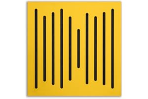 KEYHELM S.R.L. Keyhelm - Pannello Fonoassorbente in MDF Sagomato e Poliuretano per Medio Alte Frequenze | Pannello per Correzione Acustica, 50x50x5cm, Densità 25 kg/m³ | Made in Italy (RAL 1018 Giallo)