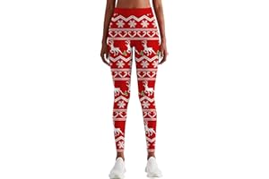 Rave on Friday Women Leggins Christmas Pattern High Waisted Sport Yoga Pants Gym Stretchy Elegant Slim Fit Skinny Athletic Workout Running Trousers Tights S-XL