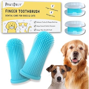 Dog Finger Toothbrush 2-Pack with Storage Cases