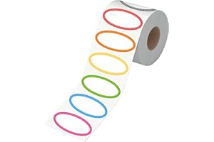 HEBAYY 500 Etichette per Conserve Rimovibili, 8 Bordi Colorati a Pois, Resistente all'acqua e all'olio con Linea di Perforazione per Cucina Congelatore Dispensa Contenitori per Alimenti Barattoli