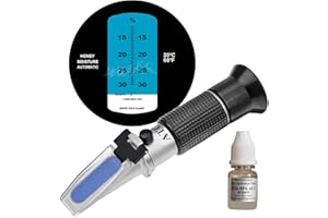 HHTEC Beekeepers Refractometer Honey 12-30% Water Moist Hand Refractometer for Honey 5 Times Improved Accuracy with ATC Function