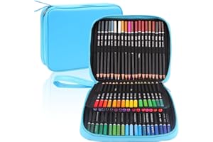 LACONILE 72 Crayon de Couleurs Professionnel avec Beau Boîtier Pu, Crayons de Couleur pour Adultes, Crayons à Dessin pour Enfants 9-12 Fournitures D'art…