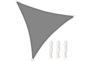 WOLTU Sun Shade Sail 3x3x3 m Triangle Breathable HDPE Sail Shade UV Block with Free Rope Sunscreen Awning Canopy for Outdoor Garden Patio Yard Party,Grey