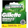 Gillette Mach3 Sensitive Blades - 4 Cartridges ( )