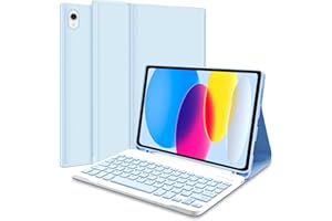 TITITINITA Case with Keyboard for iPad 11th 10th Generation, UK layout Keyboard Case for 10th Gen 2022, Slim Smart Case with Detachable Bluetooth Keyboard and Pencil Holde for iPad 11-inch A16 2025, Blue