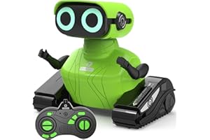 GILOBABY Robot Giocattolo Bambini, Robot Telecomandato con Occhi a LED, Braccia Flessibili e Musica, Giochi Educativi Interattivo Regalo Compleanno per Bambini Ragazze e Ragazzi dai 3 Anni (Verde)