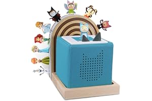 Givilio Tonie Shelf Lunette for Toniebox Starter Mounted, Magnetic Wooden Floating Shelves Compatible with Tonie Box Player Tonie Figures Storage Tonie Shelvies