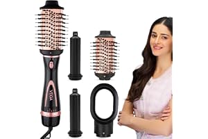 VEGA 4 in 1 Multi Air Styler for Women, Multi Hair Styler with Hair Dryer, Blow Brush & 2 Auto Curling Wands, 1000-1200W Hot Air Brush with Adjustable 4 Heat & 2 Speed Settings, 2 Yrs Warranty VHMS-02