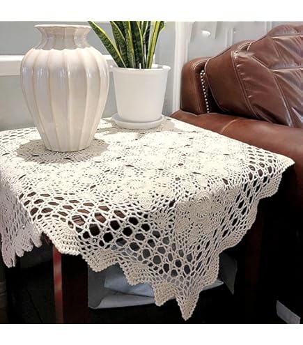 Serviette Carrée En Dentelle Blanche Brodée | Mouc... – Grandado