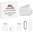 Mobi Lock 6 in 1 Sim Card Adapter Kit (Micro, Nano and Standard Sim) Compatible with All iPhones (15, 14, 13, X, Pro and All iPhone Series), Samsung, HTC, and All Other Android Smartphone Devices -
