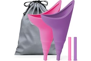 Tarnel 2pcs Urinario Portatil Mujer, Orinal Mujer Embudo De Silicona para Mujeres De Pie para Orinar, Reutilizable, Adecuado para Actividades Al Aire Libre,Camping,Viajes