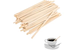 MOXYOY 100 Pcs Wooden Coffee Stirrers, Wooden Sticks, Cocktail Stirrers Disposable Stirrers for Hot Drinks, Coffee, Tea, Cocktails Swizzle Sticks for Bars, Cafes & Home Use(5.5inch)