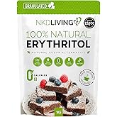 NKD Living 100% Natural Erythritol 1 Kg (2.2 lb) Granulated Zero Calorie Sugar Replacement