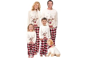 DEUYENG Christmas Pajamas Family Matching Pjs Set Holiday Pajamas Set Sleepwear Nightwear for Womens Mens Kids Baby