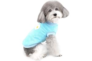 ZUNEA Jerséis para Perros Pequeños Ropa Invierno Cálido Abrigo Chaqueta Forro Polar Cachorros Suéter Suave Cómoda Suéter Terciopelo Ropa de Navidad para Mascotas Chihuahua Perros Niñas Azul M