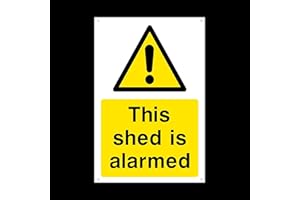 USSP&S This shed is alarmed Plastic Sign with 4 Pre-Drilled Holes - Security, Camera, Closed Circuit TV, Warning Safety (MISC51)