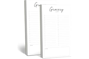 Hebayy Lista de Compras Magnética, Paquete de 2 Bloc de Notas de Alimentos para el Refrigerador, Bloc de Notas Magnéticos para Refrigerador con 140 Hojas de Listas de Compras