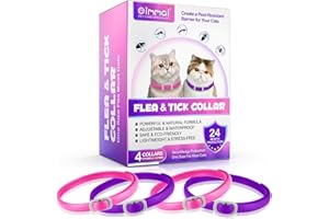 XAYGHE Collier Anti Puces pour Chat (4 Pièces) - Prévention des Puces et Tiques pour Chats - Collier Anti-puces -Traitement des puces - 24 Mois de Protection