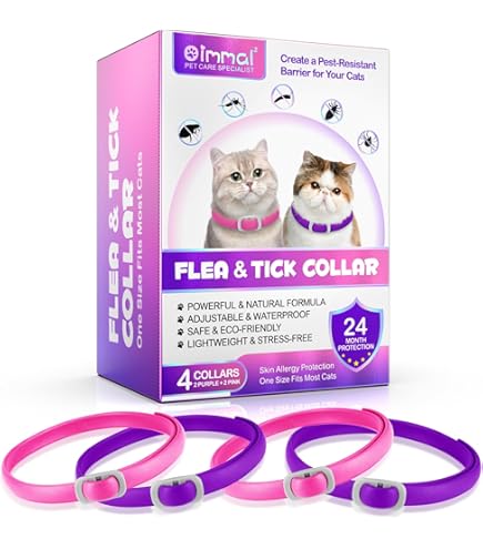 Collare Antipulci Per Gatti - Protezione 8 Mesi, Impermeabile, Regolabile - Ingredienti Botanici - Blu Scuro