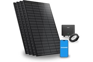 SUNSHARE Ray 800W Balkonkraftwerk ohne Halterung – Flexibles DIY Solaranlage Komplettset – 800W Wechselrichter + 4x 200W Solarpanel – Plug & Play – Balkonkraftwerk 1000W Steckdose – inkl. Kabel