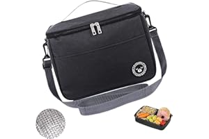 ANYUANKW Bolsa Termica Porta Alimentos, Bolsa Isotermica de Almuerzo Nevera, Bolsa Nevera Playa Portatil para Picnic, Camping, Barbacoa (Negro)