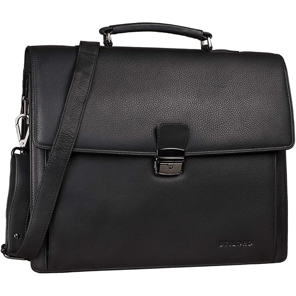 Fa.Volmer® zwarte heren lederen zakelijke tas voor notebooktype: # Bag16208