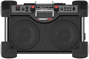 PerfectPro Baustellenradio ROCKHART 18V, AMPShare - Powered by Bosch Professional, DAB+ und FM, Bluetooth, AUX-Eingang und USB-Eingang, Powerbank, 18V Batterie, RH4-18V