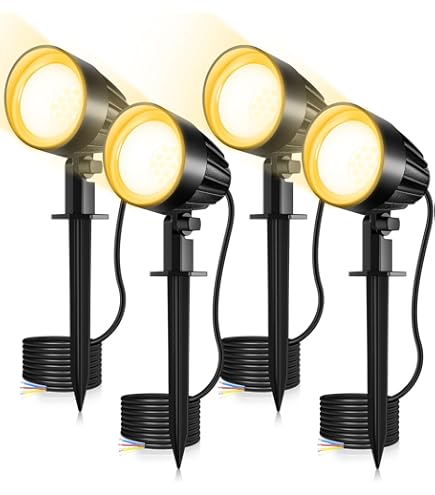 Lampe de Sécurité 60W, 5200LM, Spot LED Extérieur Blanc Chaud 2700K