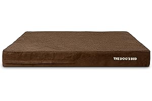 THE DOG'S BALLS The Dog's Bed Replacement Outer Cover (No Mattress) for The Dog's Bed Orthopaedic, Washable Plush Fabric, XXL 137 x 91 x 15cm (Brown Plush)