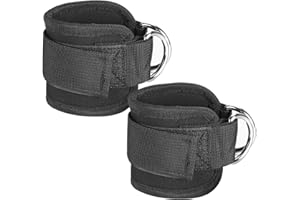 ARCJUNYS Fußschlaufen Kabelzug Kickbacks Fußschlaufe Verstellbarer Fußmanschetten Kabelzug Fussschlaufen Kabelzug Ankle Straps Gym mit Doppelten D-Ringen für Männer und Frauen Gesäßmuskeln Beintraining 2 Stück