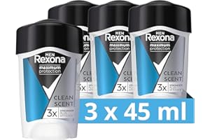 Rexona Men Déodorant Stick Anti-Transpirant Clean Scent 96H 45ml - Pack de 3