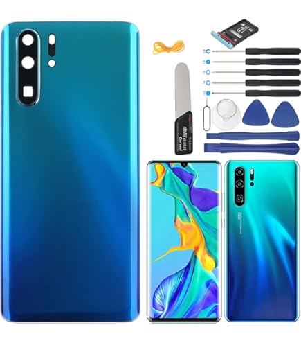 Vetro Posteriore Sostituzione Per Huawei P30 Pro - Kit Completo Con Lenti Fotocamera, Aurora - Foto 10