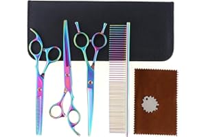 Aussel PET 7inch Professionelle PET Hund Pflege Schere schneiden Curved Effilierschere