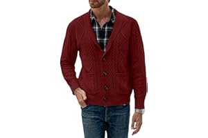 JMIERR Cardigan da Uomo Casual Slim Classics Scollo a V con Bottoni Maglione Inverno con Tasche
