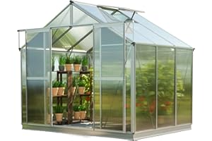 GFP Serra Topas 3 telaio in alluminio 225 x 195 cm, lastre a doppia parete di 8 mm, con apri-finestra automatico e telaio di fondazione