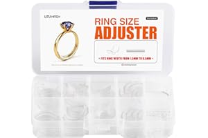 ELETIUO 60-Pack Ring Size Adjuster, 2 Styles (Insert & Spiral) Ring Guard Sizer, 10 Sizes for Loose Rings, Fit Men & Women Rings