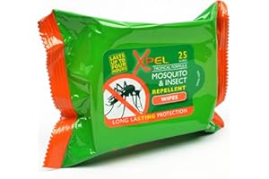 TRAVEL ESSENTIALS Xpel Mosquito & Insect Repellent Wipes 25pack