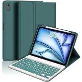 Apple İpad Air 7.Nesil 11in&ccedil; 2025 M3 &Ccedil;ipli ile Uyumlu Bluetooth T&uuml;rk&ccedil;e Q Klavyeli Kılıfı (Koyu yeşil)