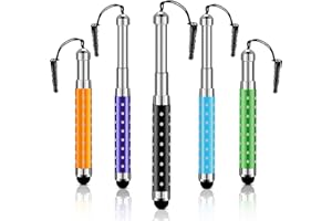 Weewooday 5 Stylets pour Écran Tactile Stylet tactile capacitif Rétractables Stylo Capacitif Universel pour la Plupart des Appareils Intelligents, Téléphones