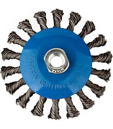 3x Spazzola Conica A 100mm Per Smerigliatrice Angolare M14 .Spazzola Abrasiva Treccia , Circolare , Metalliche , Metallica - Foto 2