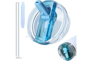 MAXRICUS 40oz Leakproof Lids for Stanley Cup - Tumbler Detachable Flip Straw Lid,Lids Replacement for Stanley Cups,Travel Cup Accessories,Set with Cover,Straw,Non Spill Lid, Detachable Tool (Blue-1PCS)