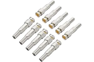 YACSEJAO Connecteurs coaxiaux mâles BNC, paquet de 10 caméras de surveillance RG59 RG6 câbles coaxiaux de transmission vidéo prise Q9 vers câble coaxial RG59 pour caméra de vidéosurveillance