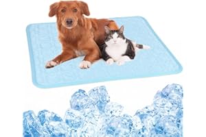 Elbourn Pet Cooling Mat Large, Dog Cooling Mats 70x55CM, Large Dog Cool Mat Self Cooling Pad for Dogs Indoor Outdoor Summer