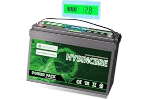 ‎HYSINCERE HYSINCERE 12V 100Ah LiFePO4 Lithium Batterie,100A BMS, 1280Wh Energie, 4000-15000 Zyklen Deep Cycle Lithium Akku für Wohnmobil, Trolling-Motor, Solar, Energiespeicher
