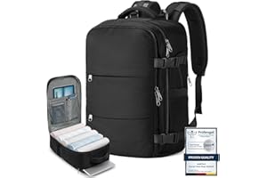 SAMFOLK Cabin Bags for Ryanair 40x20x25 Underseat Travel Bag 12 Pockets Hand Luggage Bag Cabin Bag with Separate Shoe Pocket for Women & Men Carry on Bag, 20L (black, 40x20x25)