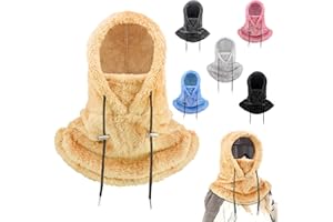 axbeeax Winter Balaclava Ski Mask Sherpa Hood Ski Mask 3-in-1 Thermal Scarf Face Cover for Outdoor Skiing Sports