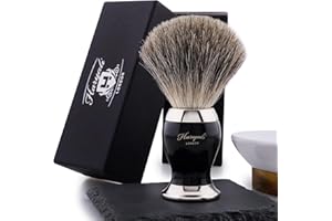 Haryali London Brocha de afeitar – Pelo de tejón puro – Cepillo de afeitar de lujo para hombres – Exfoliante Natural Cerdas – para hombres
