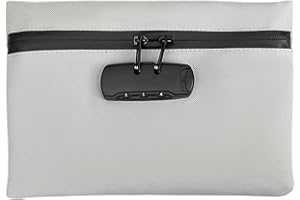 FENGQQKJ Sac de sécurité anti-odeurs coffre-fort portable sac étanche avec serrure pochette portefeuille anti-odeurs avec cadenas à combinaison porte-documents tirelire boîte verrouillable (Argent 32 x 24 cm)