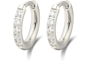 LIMERENCIA Limerenica Boucles d’Oreilles Créole pour Femmes Hommes, 8-14mm Hypoallergénique Boucle Doreille Titane Petite Créoles pour Oreilles Sensibles