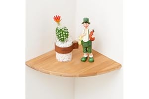 TREOAKWIS Corner Shelf - Solid Oak Wood Floating Corner Shelves Wall Display for Bedroom Decor, Living Room, Small Spaces (18 cm / 7 inches)